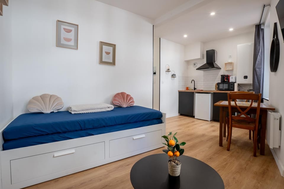 Living room, kitchen
