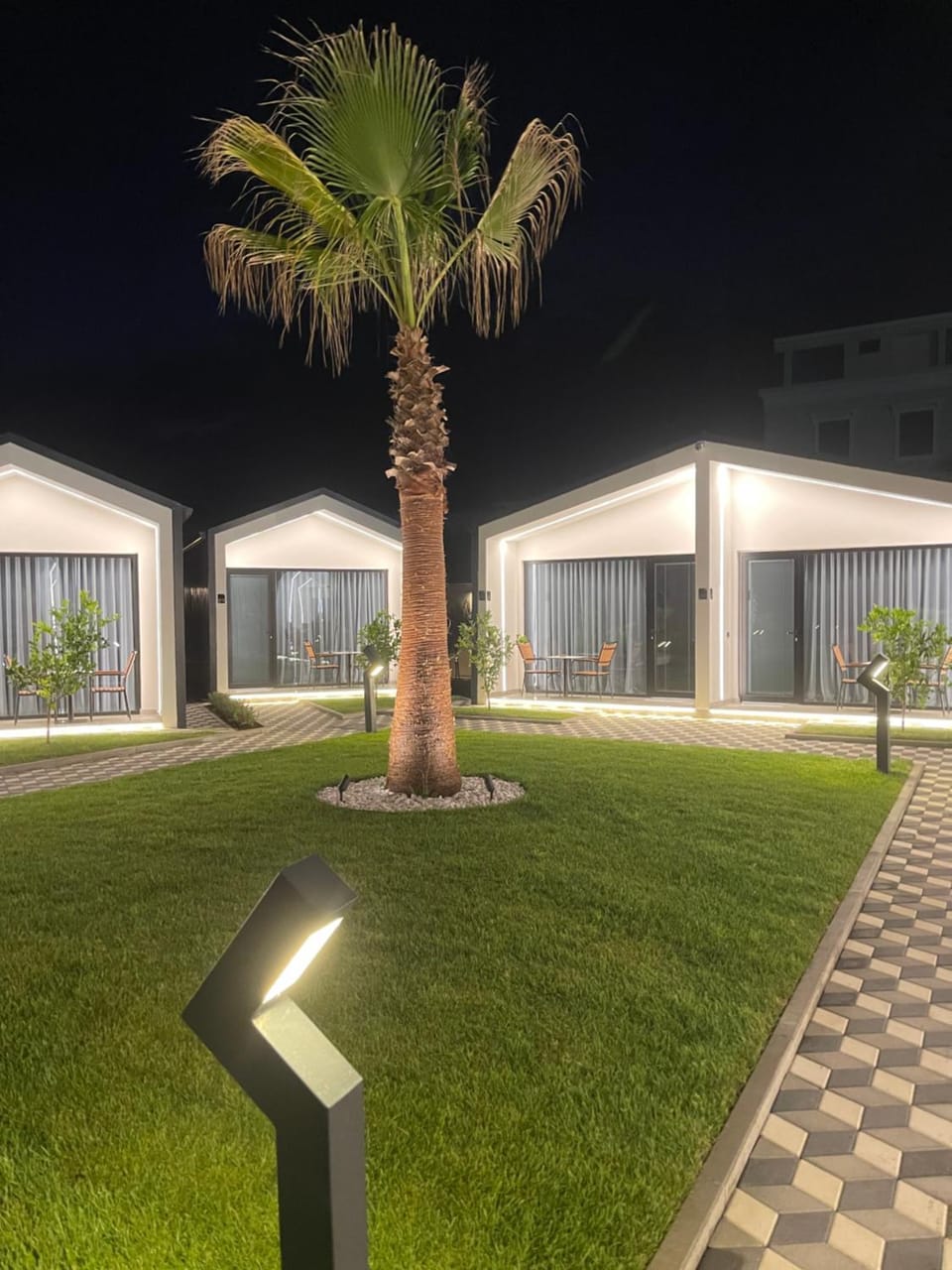 Property building, Night, Natural landscape, Garden, Garden view