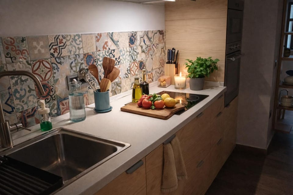 Kitchen or kitchenette, stove, kitchen