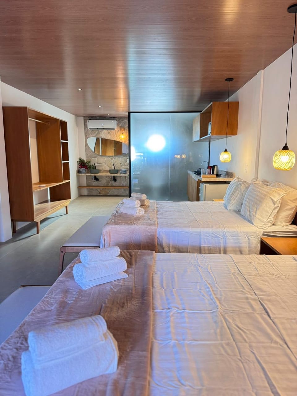 Bed, Photo of the whole room, Bedroom, towels, wardrobe