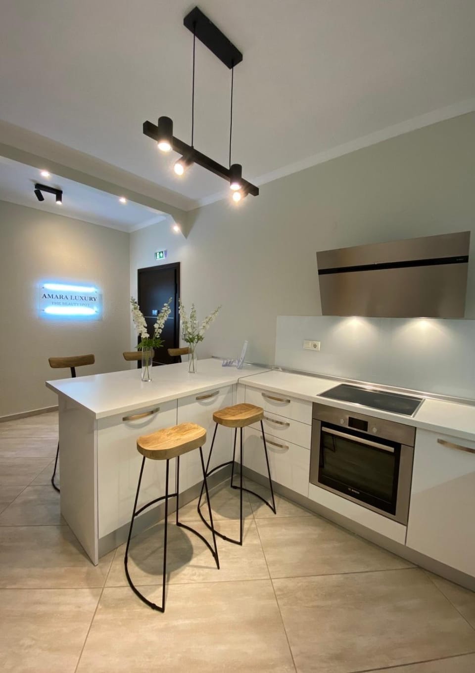 Dining area, dishwasher, stove, kitchen