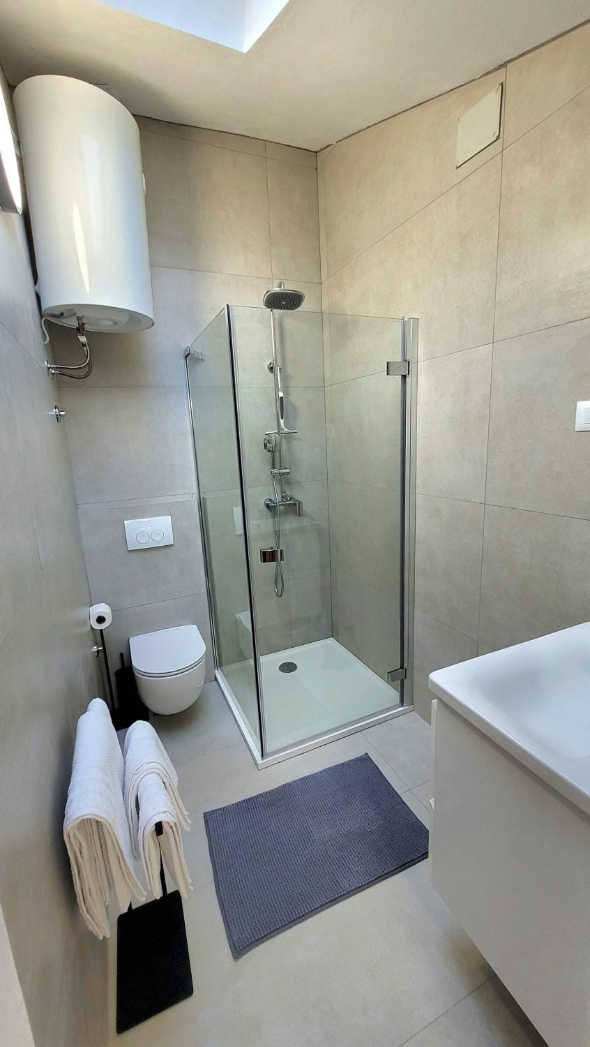Shower, Toilet, Bathroom, towels
