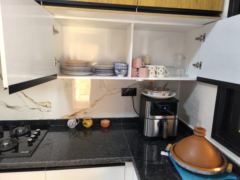 Kitchen or kitchenette, toaster