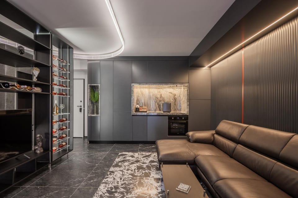 TV and multimedia, Kitchen or kitchenette, Living room, Seating area