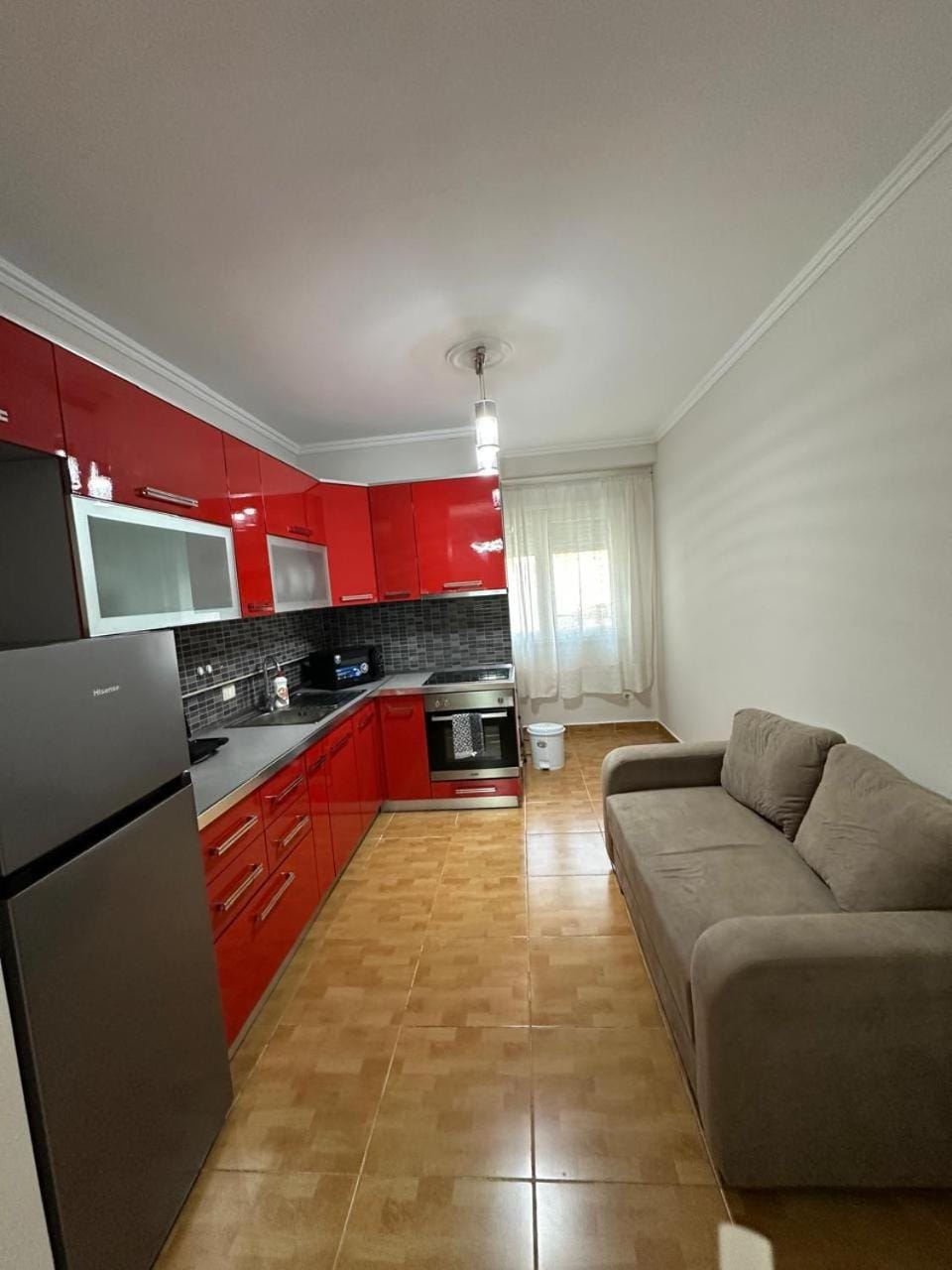Kitchen or kitchenette, oven, stove