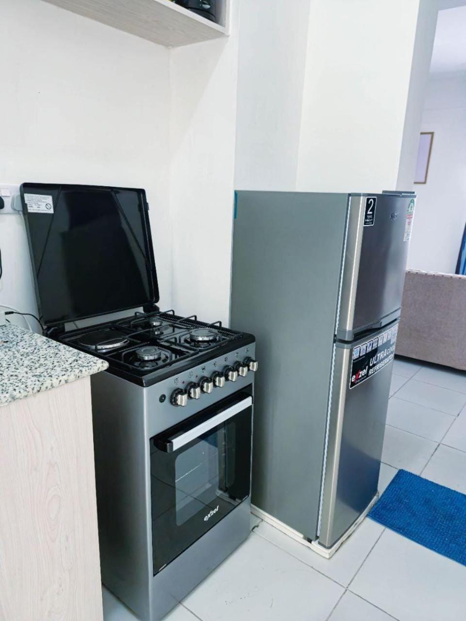 Kitchen or kitchenette, oven, stove