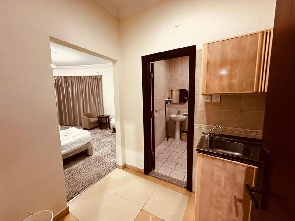 Bed, Bathroom, Kitchen or kitchenette, Photo of the whole room