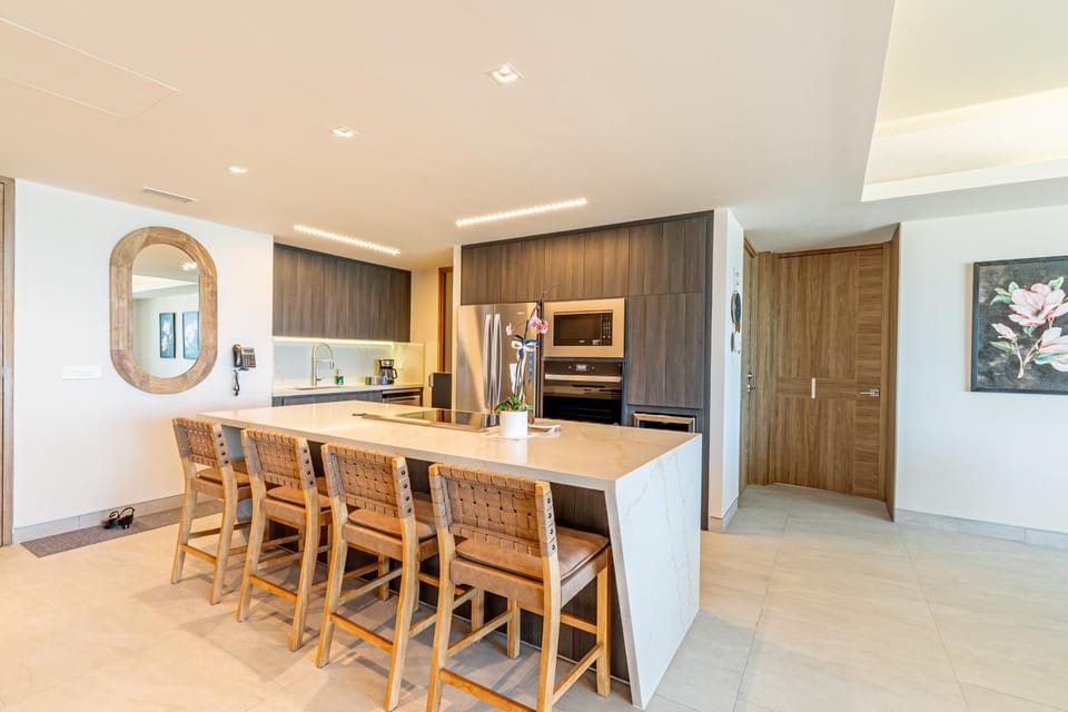 Kitchen or kitchenette, oven, stove, toaster