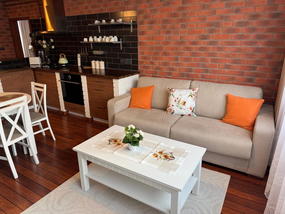 Kitchen or kitchenette, Living room, Seating area