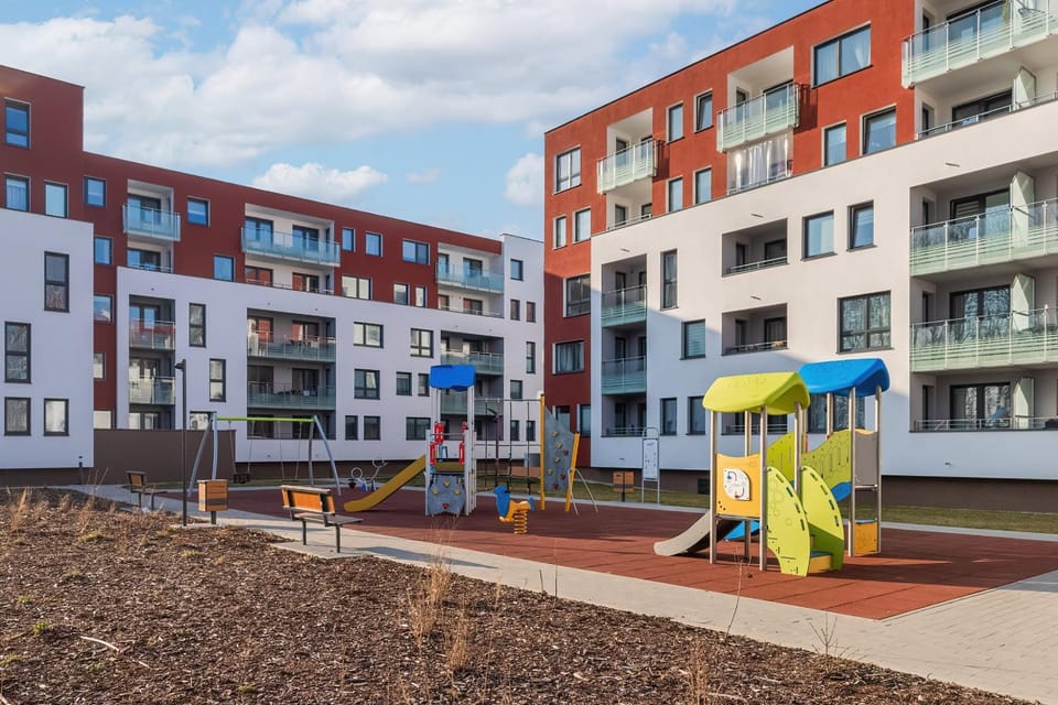 Property building, Day, Children play ground