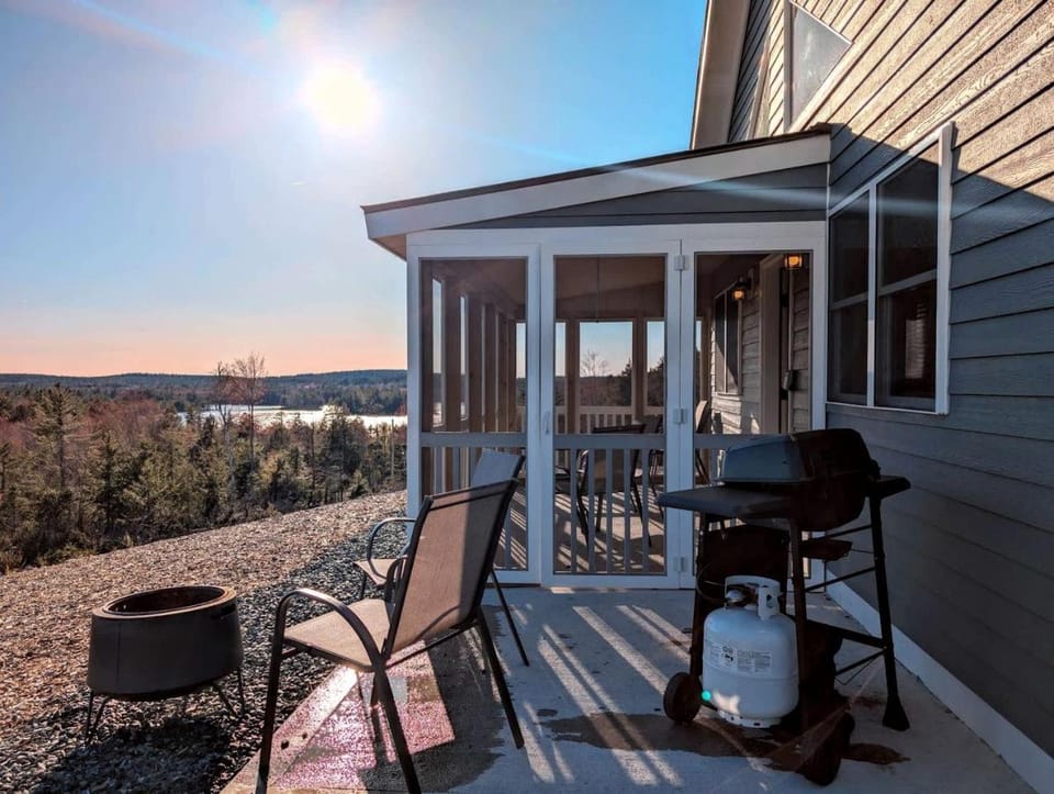 Pet-Friendly Lakeside Cabin with Fire Pit & Screened Porch near Flanders Pond in Sullivan, Maine Cabin in Sullivan