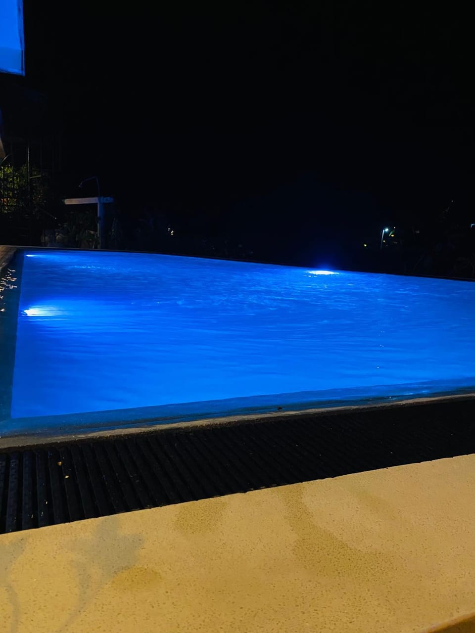 Night, Pool view, Swimming pool