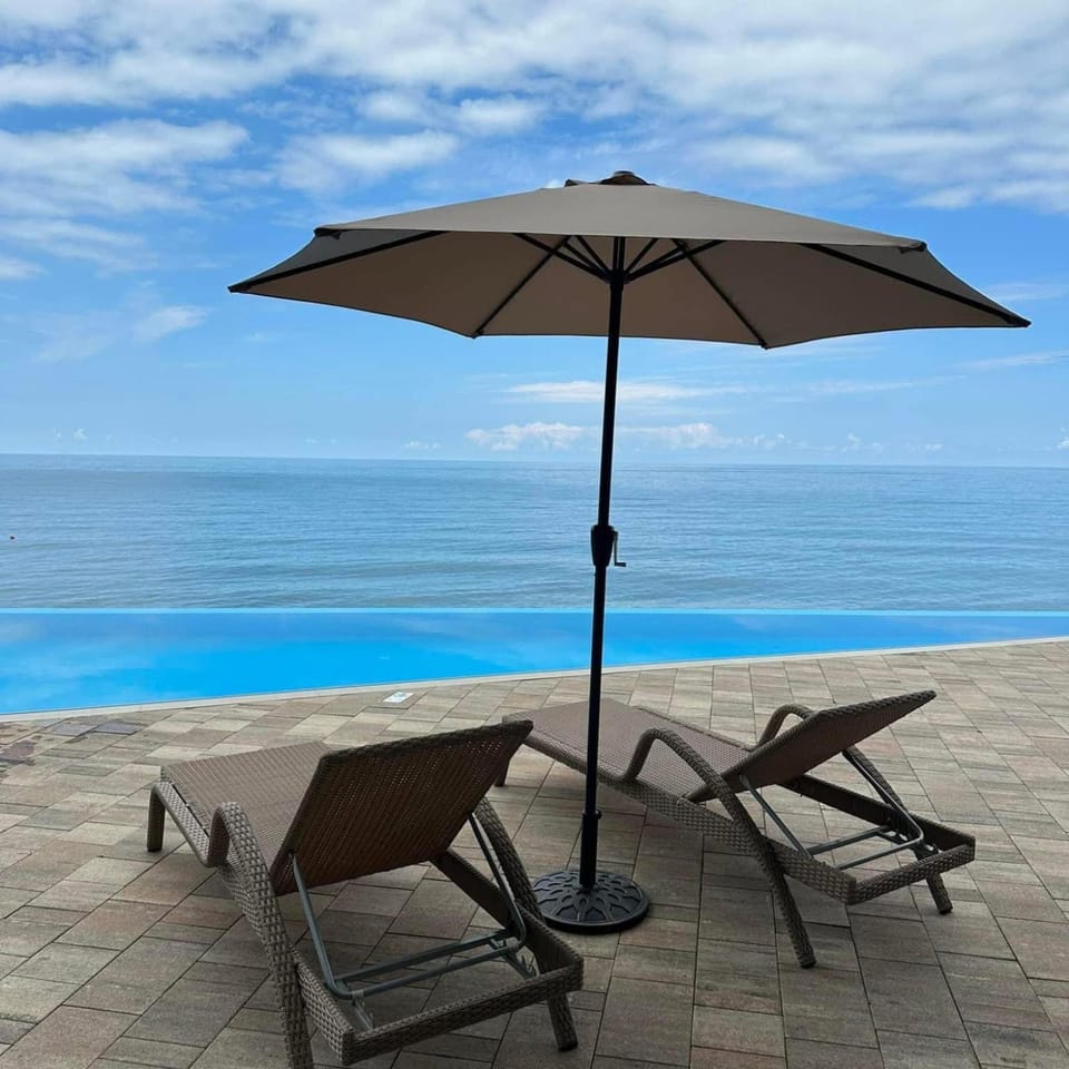 Beach, Pool view, Swimming pool, sunbed