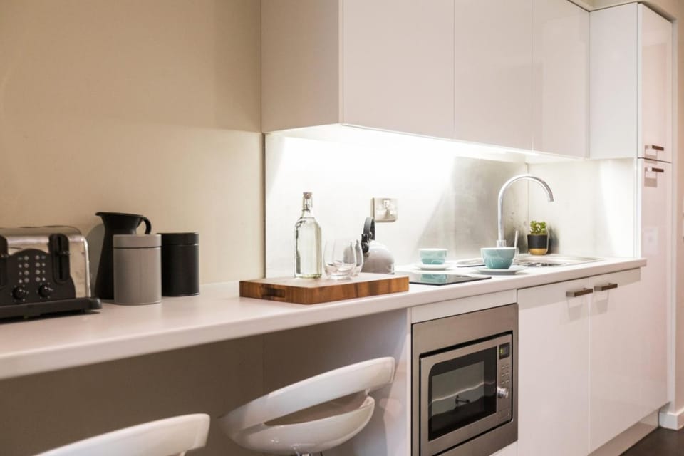 Kitchen or kitchenette, toaster