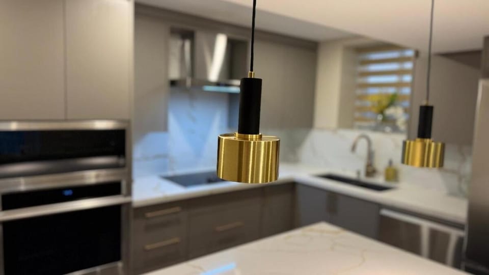 Kitchen or kitchenette, oven, stove