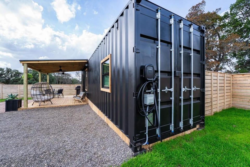 Contained In Gruene Midnight Edition Spa-Outdoor Shower House in New Braunfels