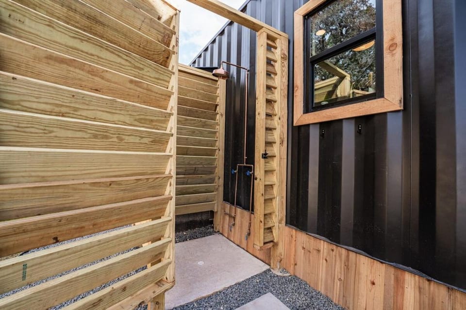 Contained In Gruene Midnight Edition Spa-Outdoor Shower House in New Braunfels