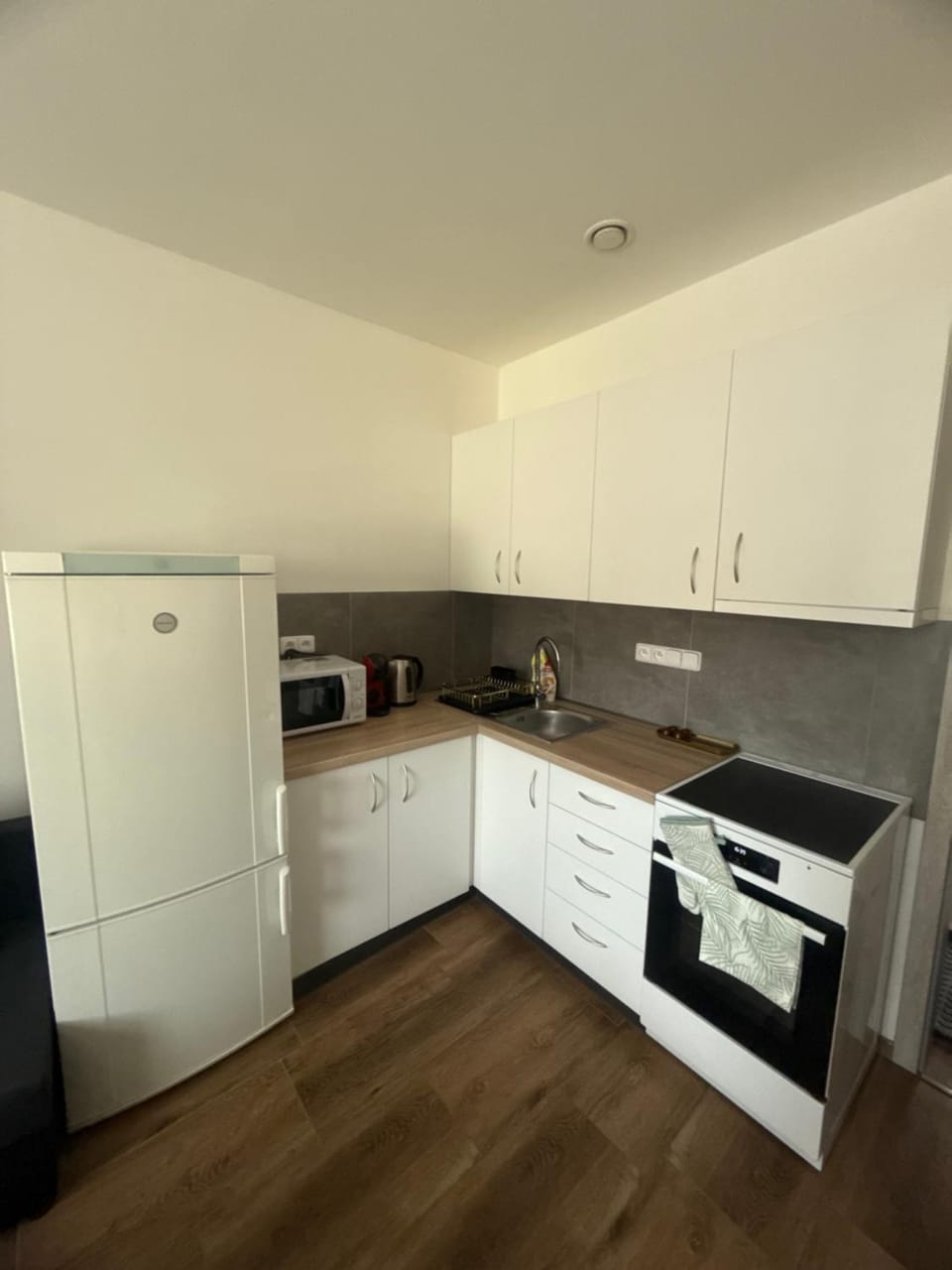 Kitchen or kitchenette, oven, stove
