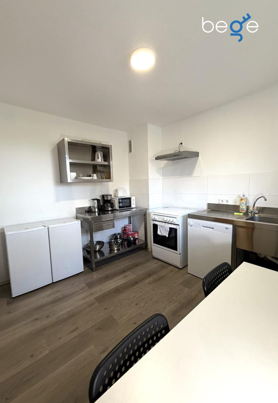 Dining area, stove, kitchen