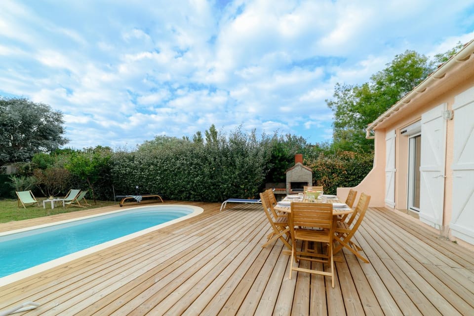 Property building, Living room, Swimming pool