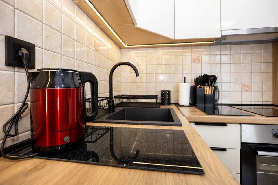 Coffee/tea facilities, Kitchen or kitchenette, minibar, stove, toaster