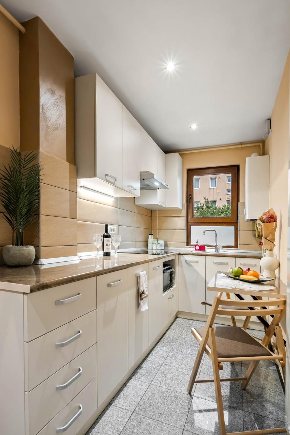 Kitchen or kitchenette, Dining area, stove