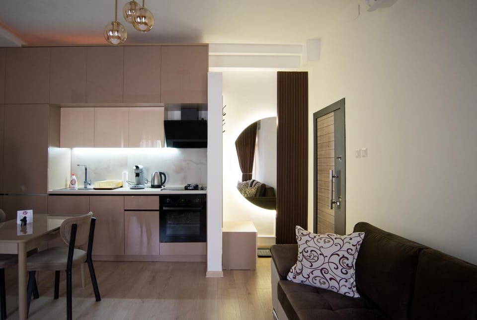 Living room, kitchen