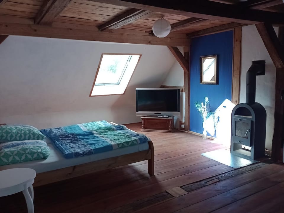 Dachkemenate im Lehmhaus Apartment in Mecklenburg-Vorpommern, Germany