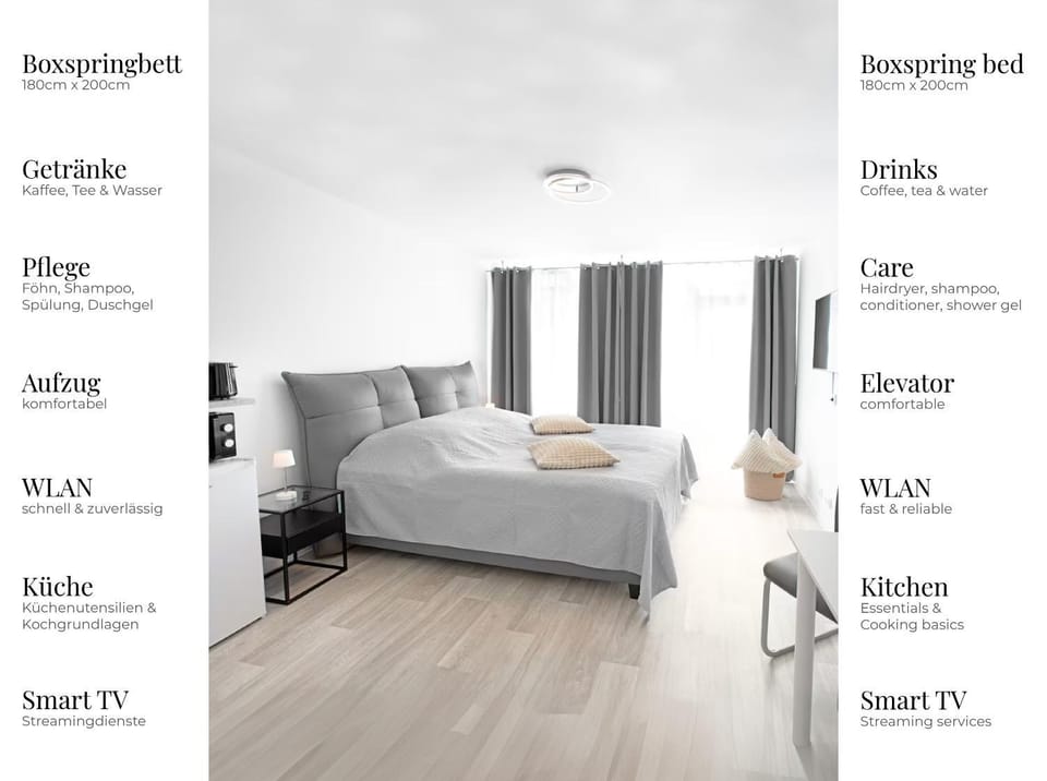 Photo of the whole room, Bedroom, Text overlay