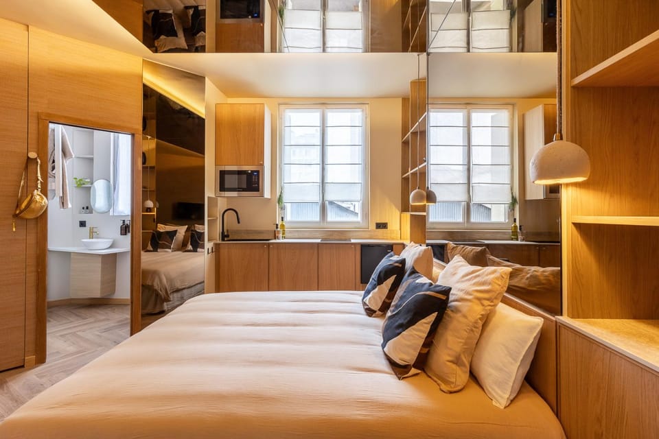 Bed, Kitchen or kitchenette, Photo of the whole room, minibar, oven