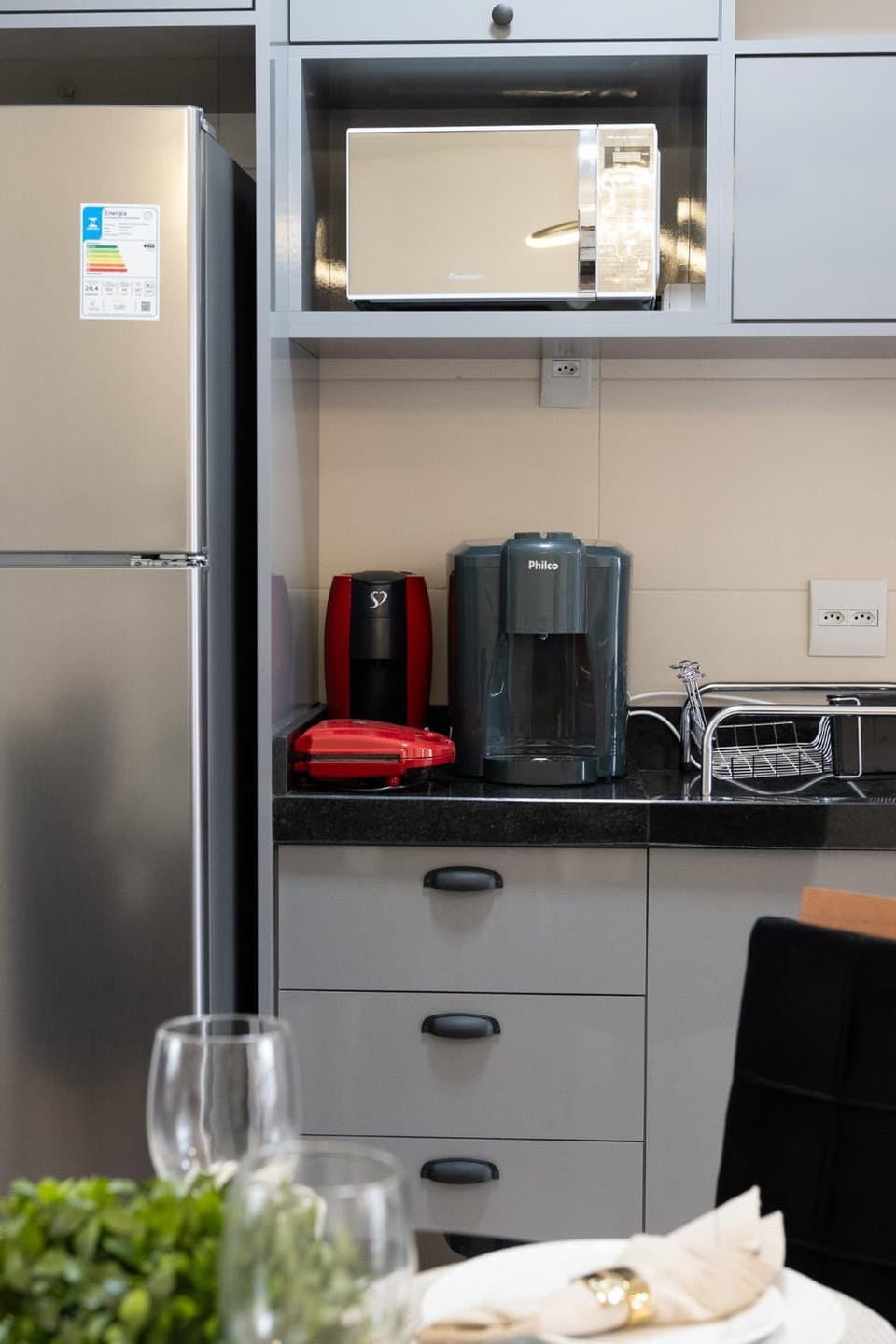 Kitchen or kitchenette, stove, toaster
