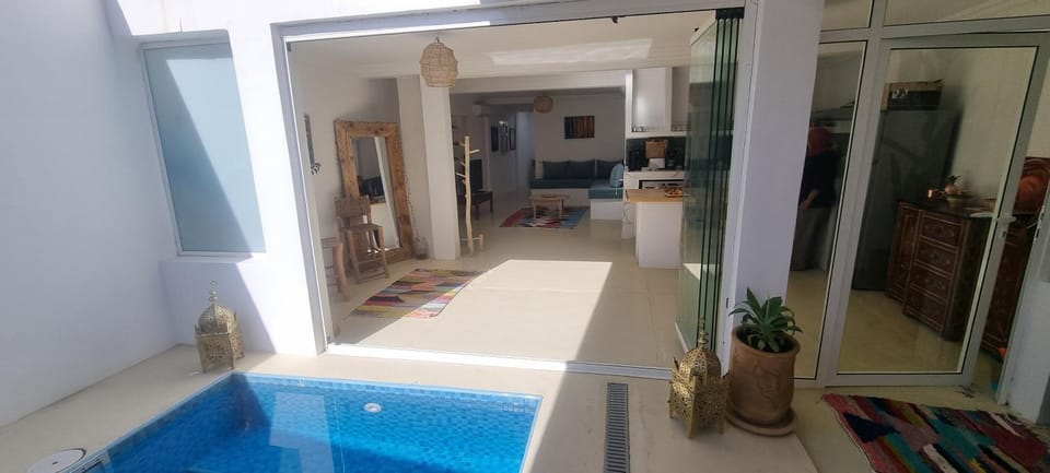 Living room, Pool view, Swimming pool