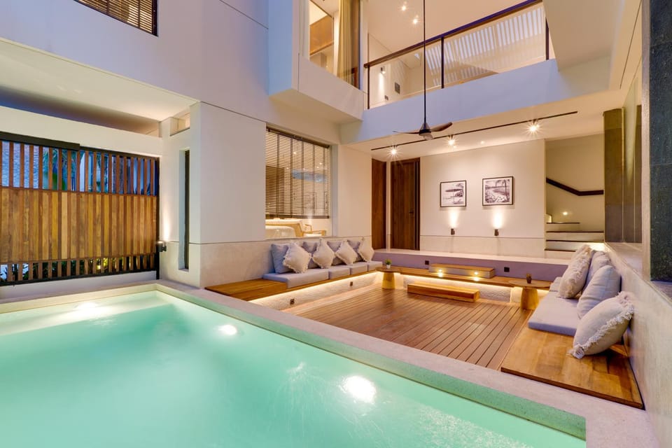 Living room, Seating area, Pool view, Swimming pool