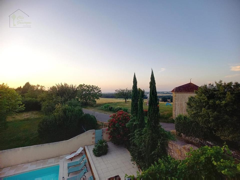 Natural landscape, Swimming pool, Sunset