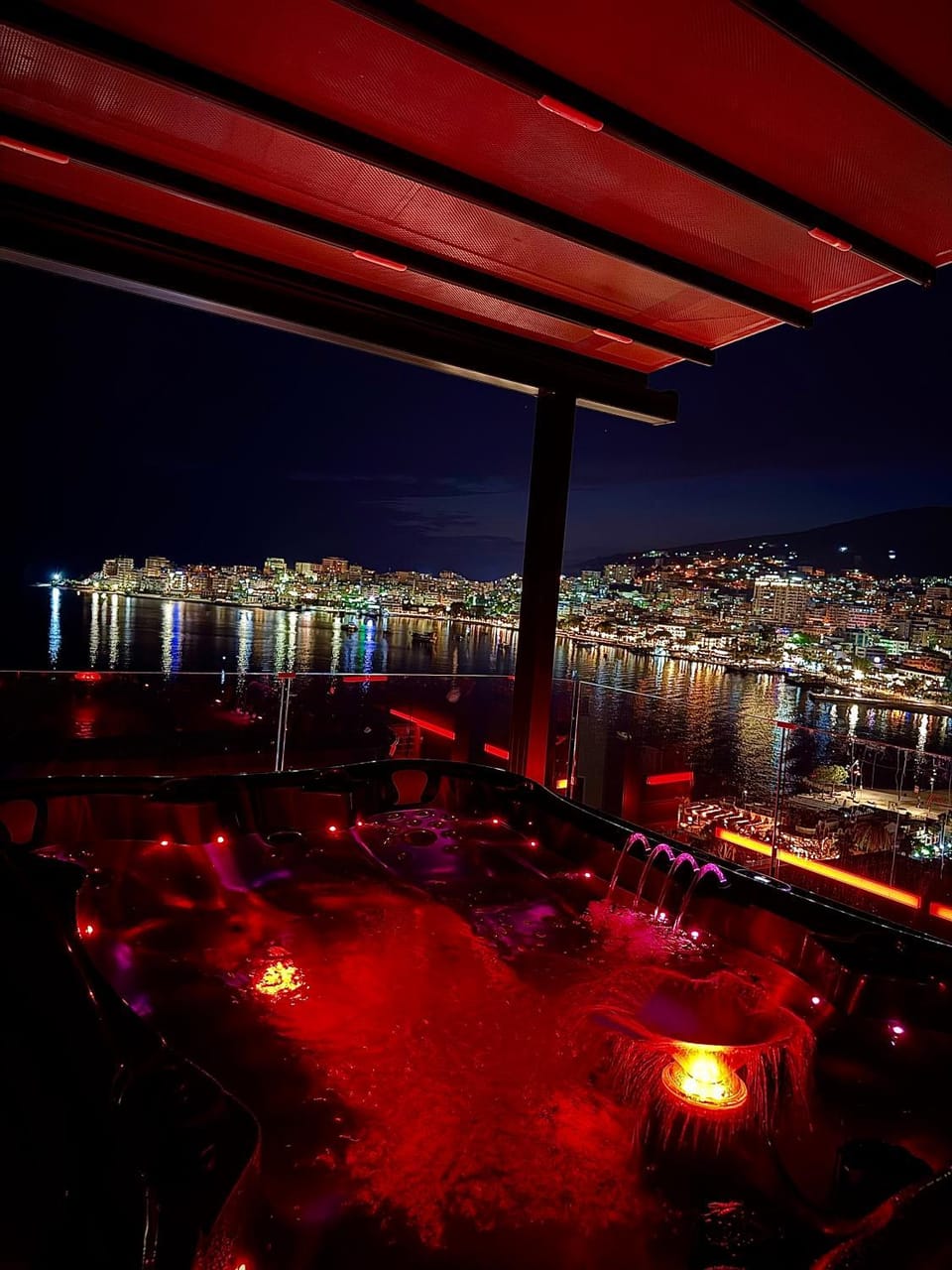 Night, Natural landscape, City view, Sea view