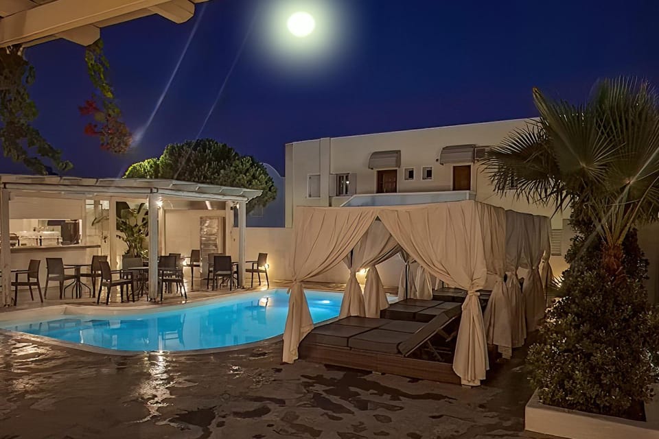 Night, Pool view, Swimming pool