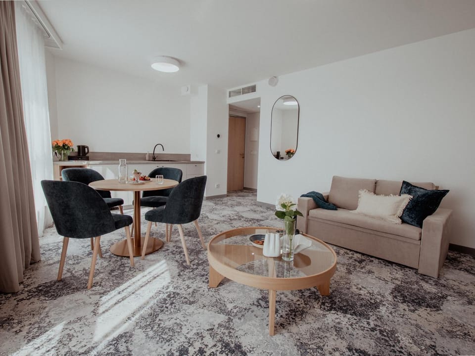 Living room, Seating area, Dining area