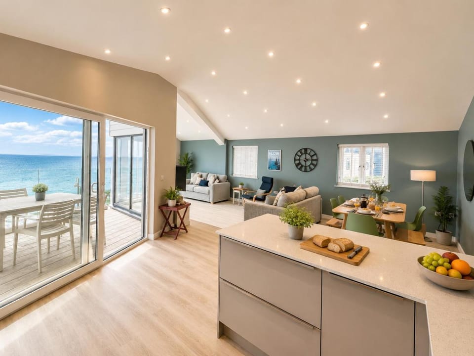 Stylish 3-Bed Seaview Retreat with Balcony - Steps from the Beach - Westward Ho! Apartment in Westward Ho