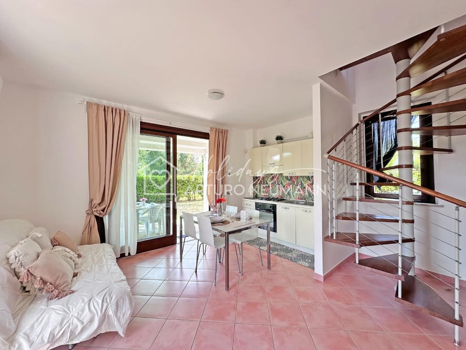 TV and multimedia, View (from property/room), Kitchen or kitchenette, Living room, Seating area, Dining area, Bedroom
