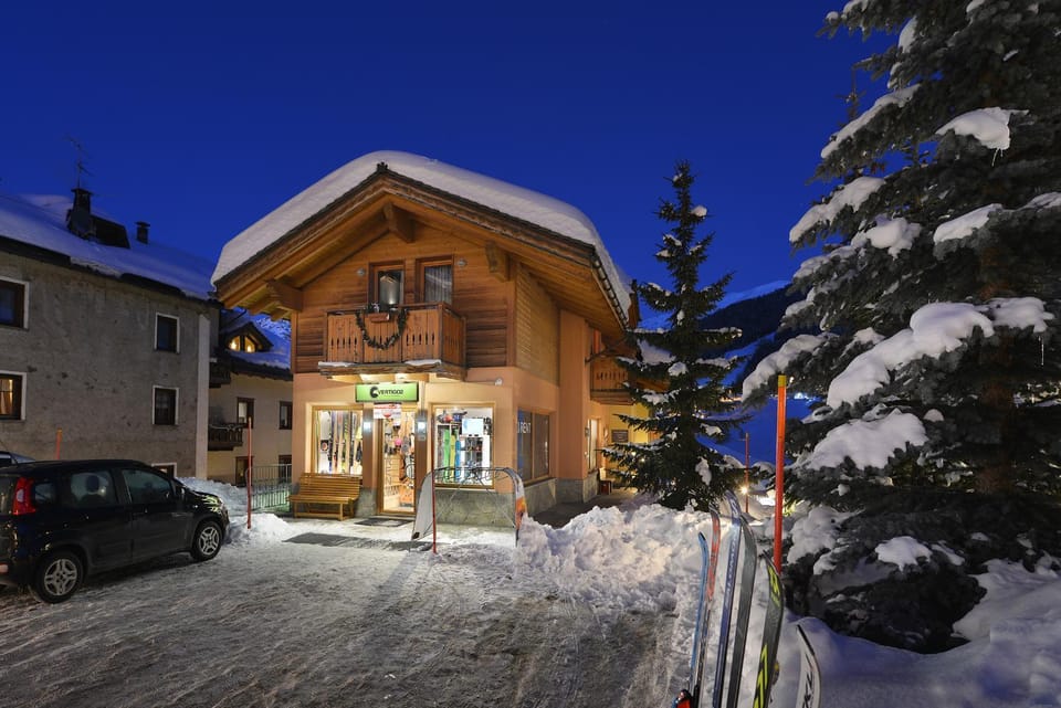 Property building, Night, Winter