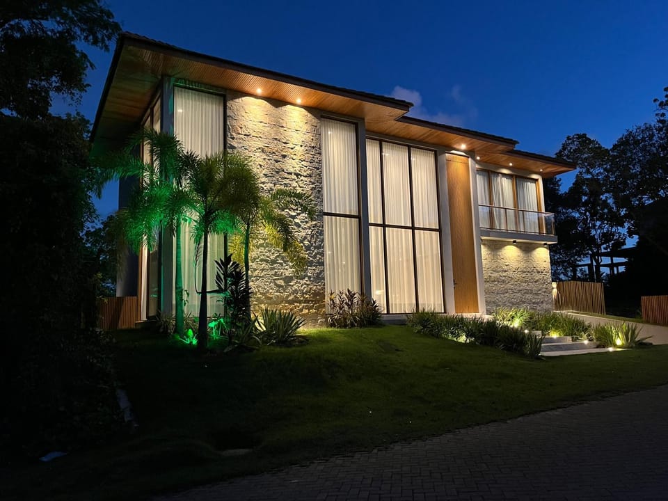 Property building, Night, Garden