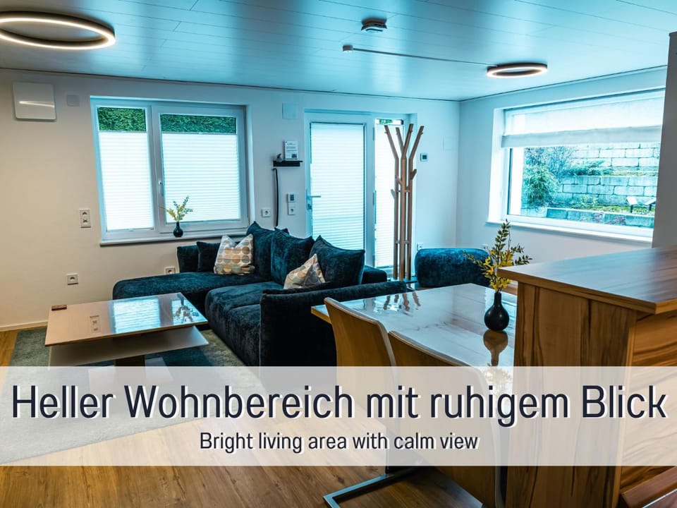 Living room, Dining area, Garden view