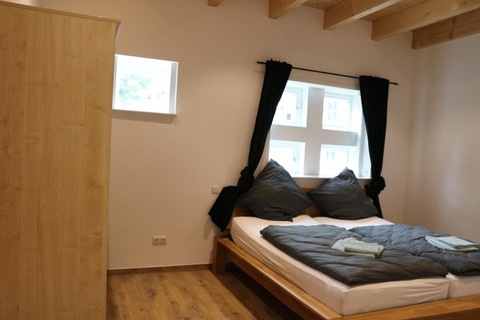 Bed, Photo of the whole room, Bedroom, towels, wardrobe