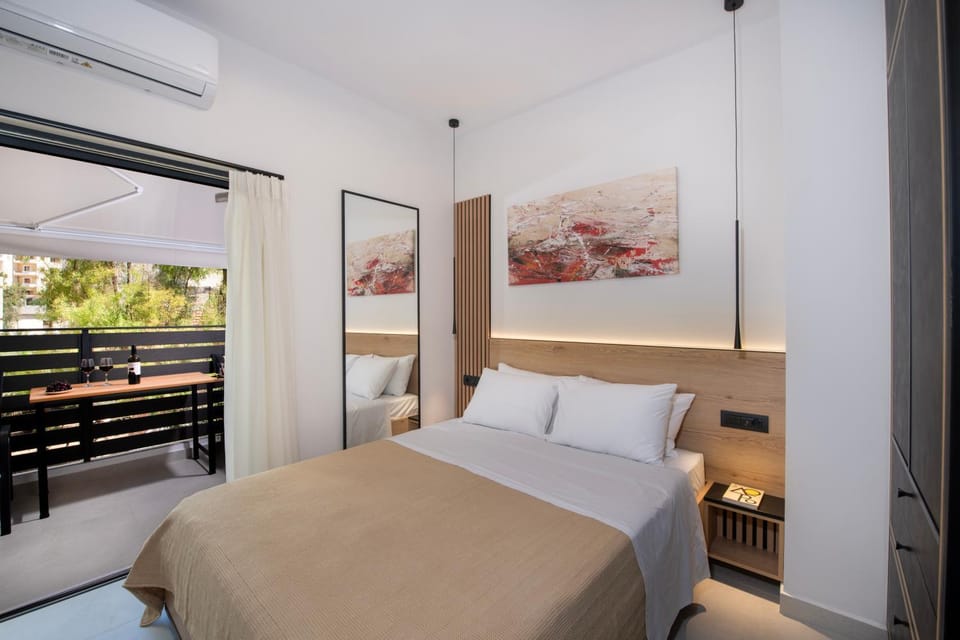 Bed, Balcony/Terrace, Photo of the whole room, Bedroom, air conditioner