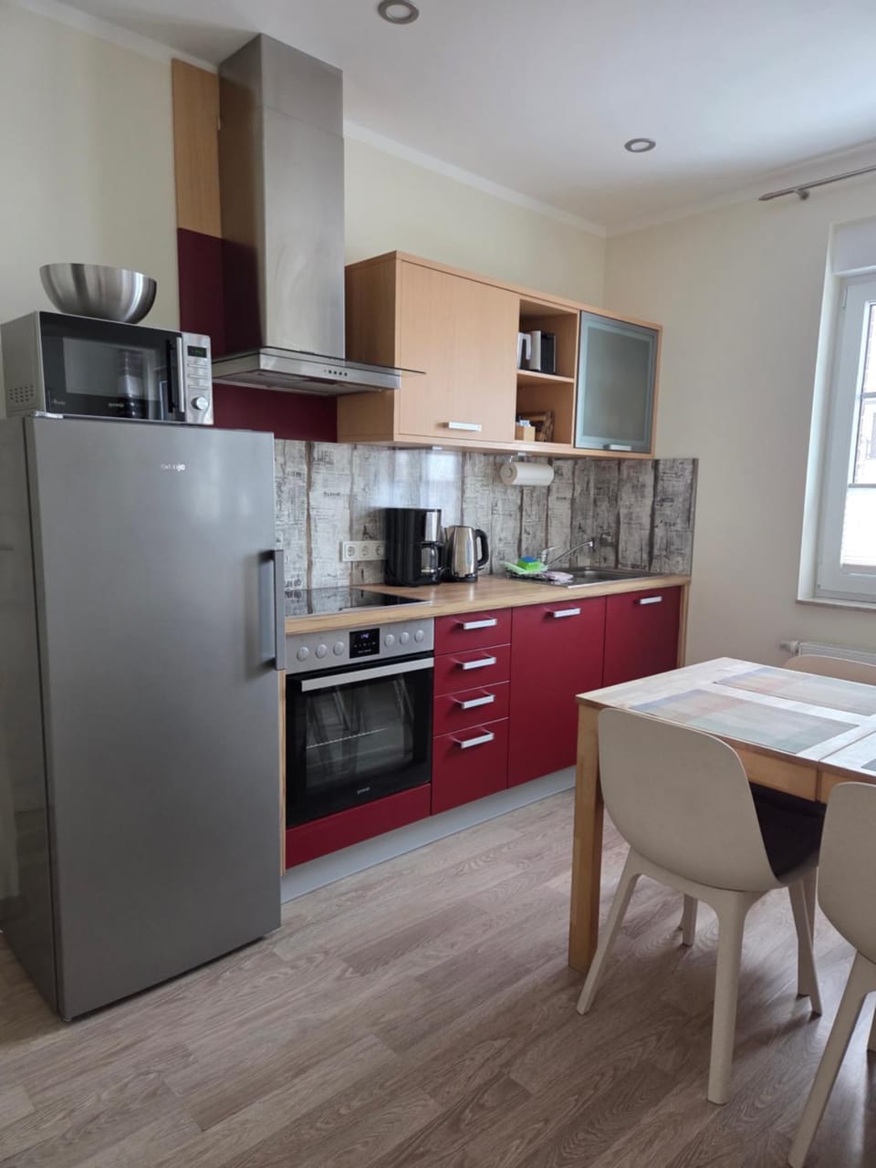 Kitchen or kitchenette, stove, kitchen