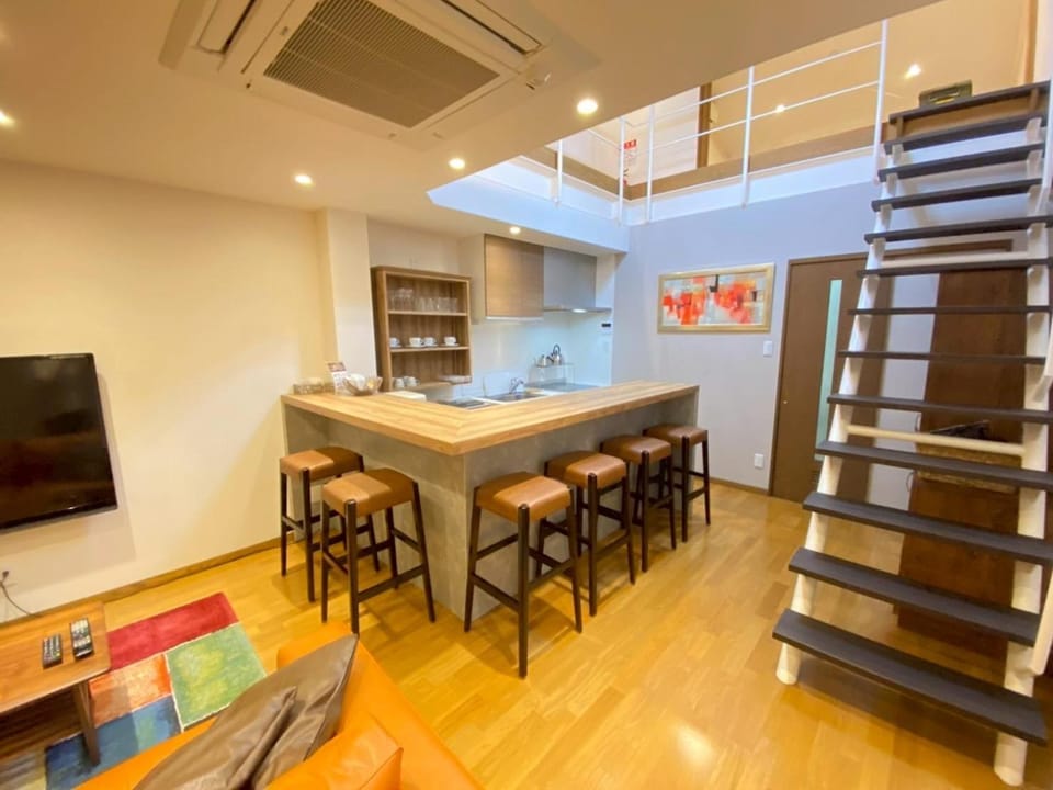 Kitchen or kitchenette, Living room, Dining area