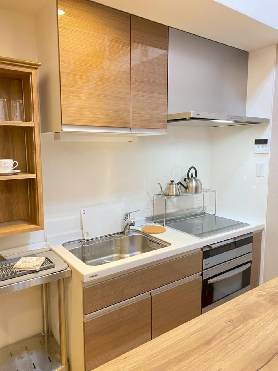 Kitchen or kitchenette, stove, kitchen