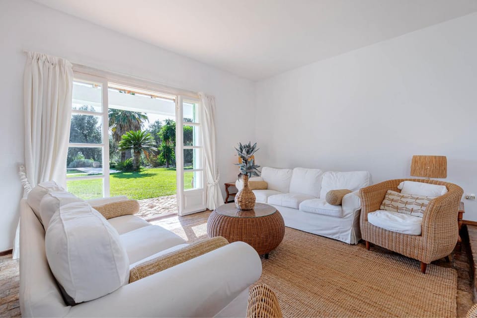 Living room, Seating area, Garden view