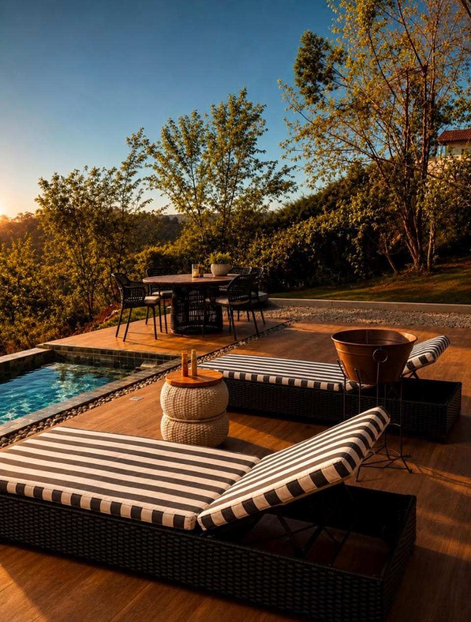 Natural landscape, Pool view, Swimming pool, sunbed