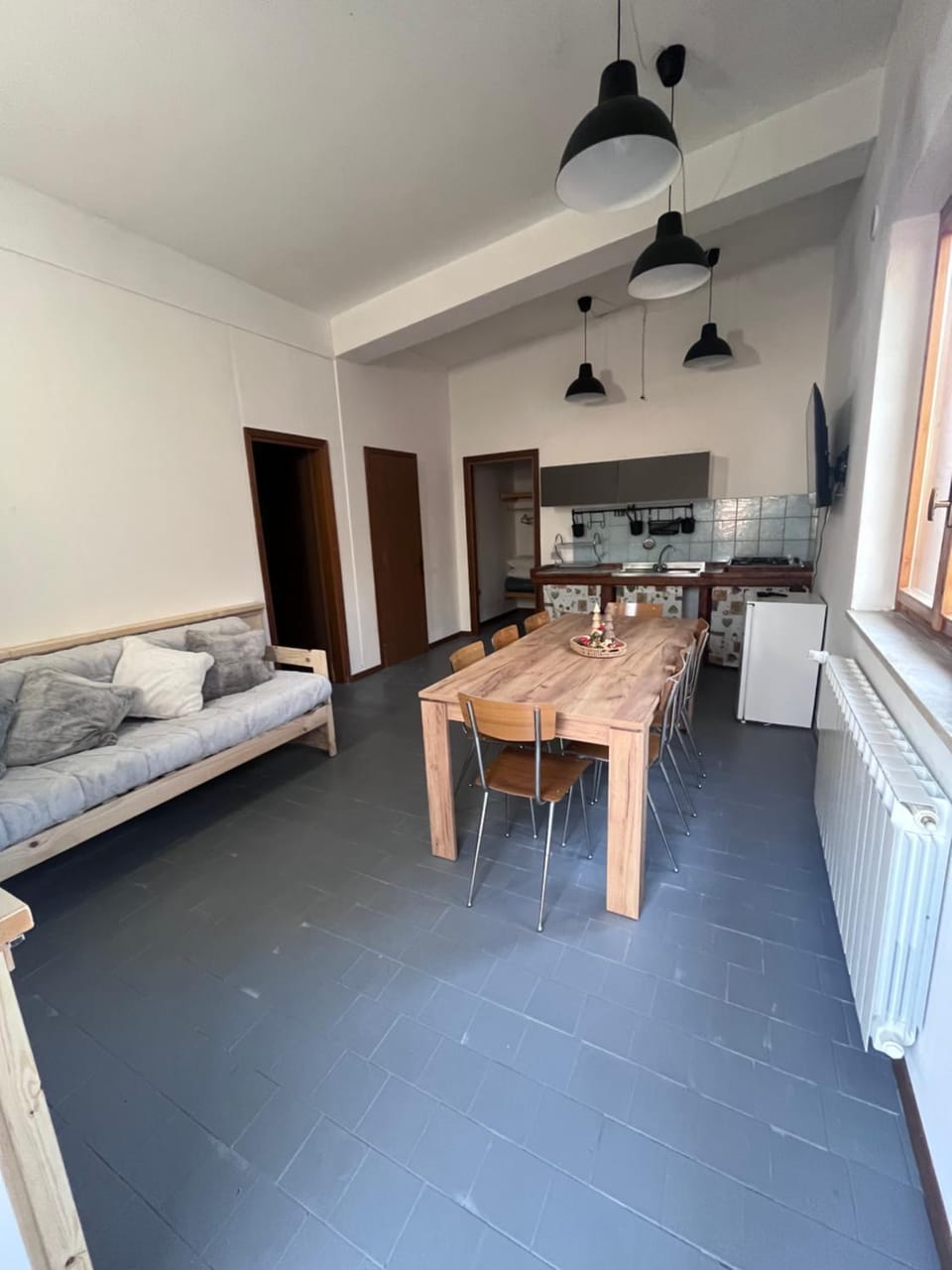 Kitchen or kitchenette, Living room, Dining area